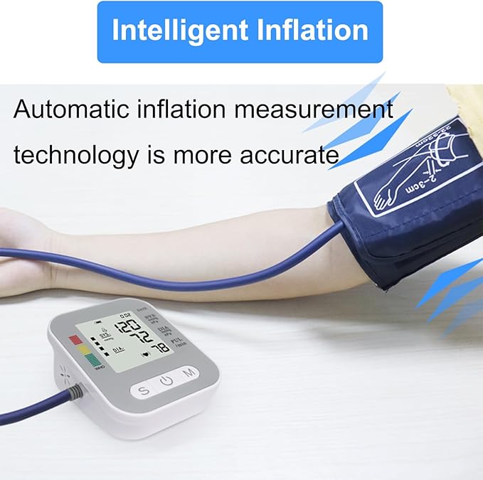 Blood Pressure Monitors for Home Use, Automatic Upper Arm Blood Pressure Machine with Digital Screen, BP Machine with Large Cuff 8.7" - 16.5" Adjustable, Adult Elderly (White)