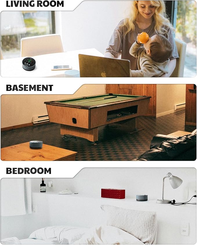 HOUND-1085 Radon Detector for Home, Basement & Nursery, Long-Term Continuous Radon Monitor for Family Lung Health, Rechargeable with 45-Day Battery Life, Audible/Visual Alarms, pCi/L or Bq/m³