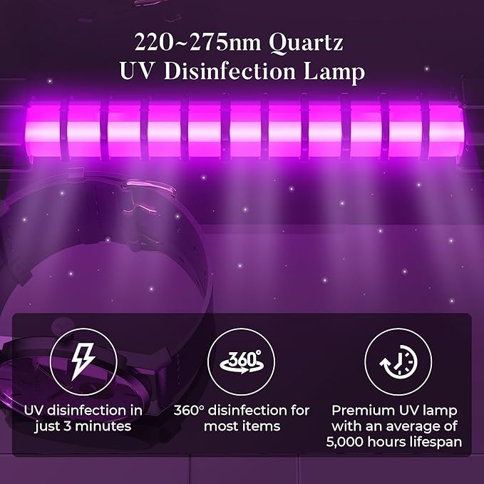 KING&DUKE Phone Sanitizer, UV Sanitizer Box with 360° UV-C Light, Portable UV Phone Sanitizer for Cell Phone, Keys, Glasses, Earphones – White