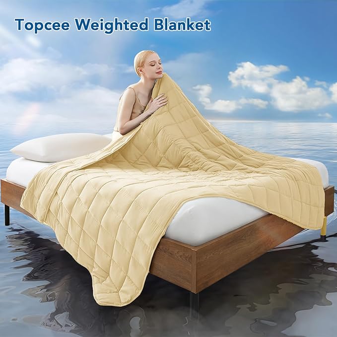 Topcee Weighted Blanket (3 lbs, 36" x 48") Cooling Throw Heavy Blanket for Sleeping Apply to 20-40 lbs, Soft Thick Breathable Blanket with Glass Bead, Easy Care