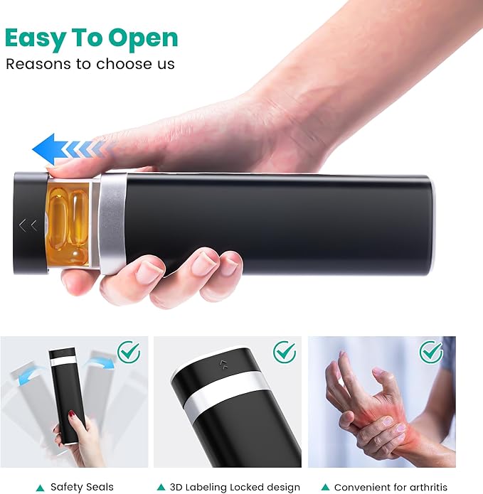 7-Day Slide-Out Pill Organizer | Travel Pill Case with Easy-to-Use Design | Drawer-Style Daily Medication Organizer (1 Time a Day) | Ideal for Home, Travel & Offices