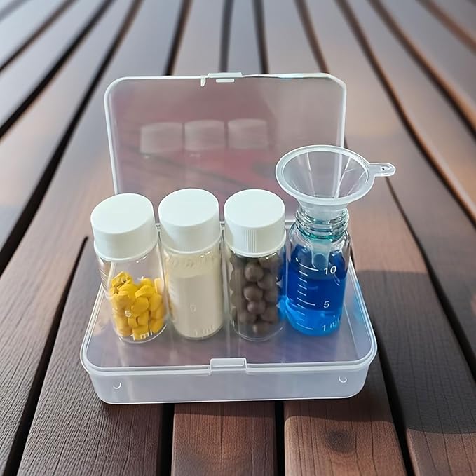 4 Pcs Liquid Medicine Travel Container Small Liquid Medicine Dispenser Containers Leak-Proof Travel Glass Pill Bottle with Scale (10ml)