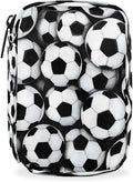 Football Black White Pill Case Everyday Travel, 7 Day Weekly Medicine Pill Box Compact Portable Pills Bottle Organizer with Zipper for Daily Vitamin Medicine Holder Bottle Organizers Bag