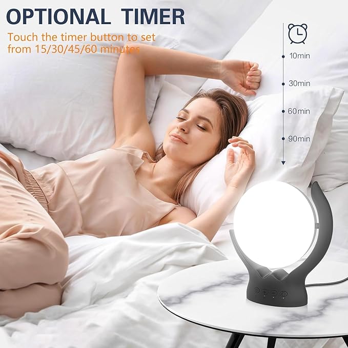 Voraiya Light Therapy Lamp, UV-Free 10000 Lux Therapy Light, Rotatable Happy Sunlight Lamp with 5 Brightness & 3 Color Temperature, Timer & Memory Function, Daylight for Bedroom, Office
