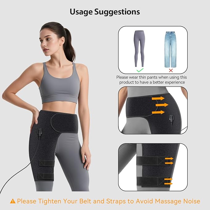Yabuu Heated Massage Waist Hip Support Brace Heating Pad for Sciatica Pain Relief Hot Physical Therapy Waist/Lower Back/Thigh/Buttock Gift for Men Women