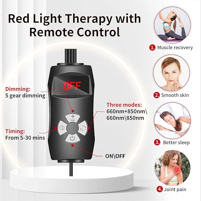 Red Light Therapy,Red Light Therapy for Face and Body,Infrared Light Therapy with Stand,Deep 660nm and Near Infrared 850nm Light Device for Body Pain Relief Skin Care