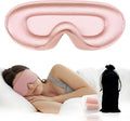3D Sleep Mask for Side Sleepers, Blackout & Zero Pressure - Breathable Memory Foam, Adjustable Strap - for Travel, Yoga & Meditation Pink