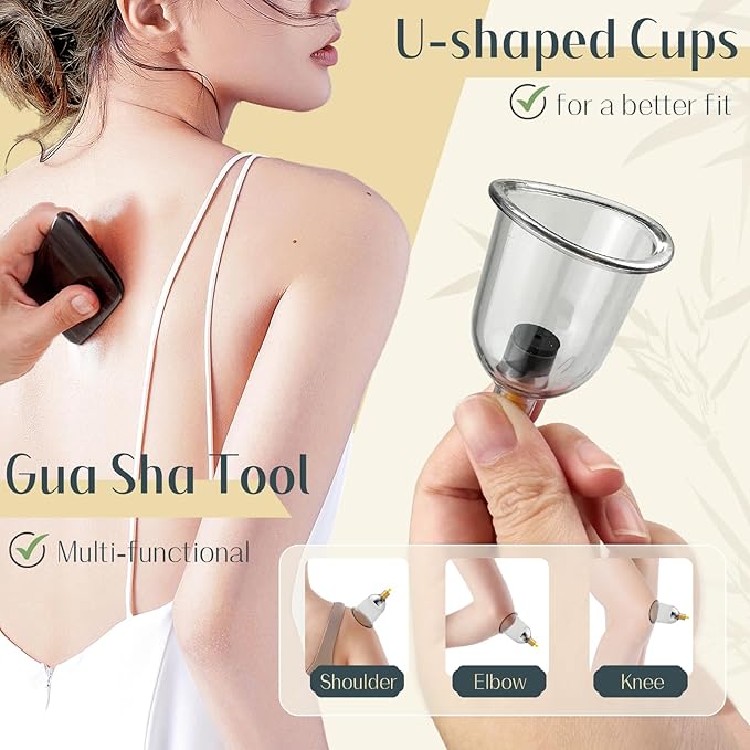 Cupping Kit for Massage Therapy - 16 Cups Professional Massage Cups Set with Manual Pump, Vacuum Cupping Therapy Set for Cellulite Reduction Muscle Pain Relief