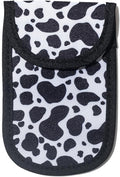 DQL faraday key fob protector, key fob signal blocker, faraday pouch, faraday bag for key fob, key signal blocker (Cow Print)