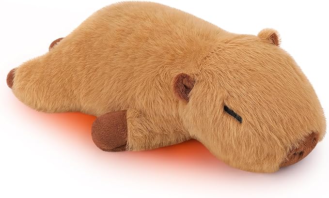 1.8lb Weighted Capybara Microwavable Heating Pad-14‘’Weighted Capybara Heating Pads for Cramps &Period Pain Relief for Women,Heatable & Coolable Stuffed Animals Bedtime Birthday Gift for Women Kids
