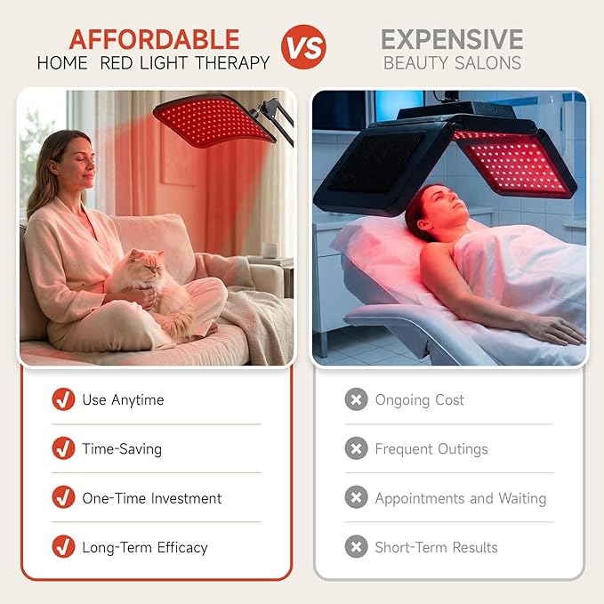 Renergy Red Light Therapy Lamp with Stand, 660nm 850nm Near Infrared Red Light Therapy Panel for Face & Body, Portable LED Light Therapy Device with Remote Control, 5 Brightness 3 Timer for Home Use