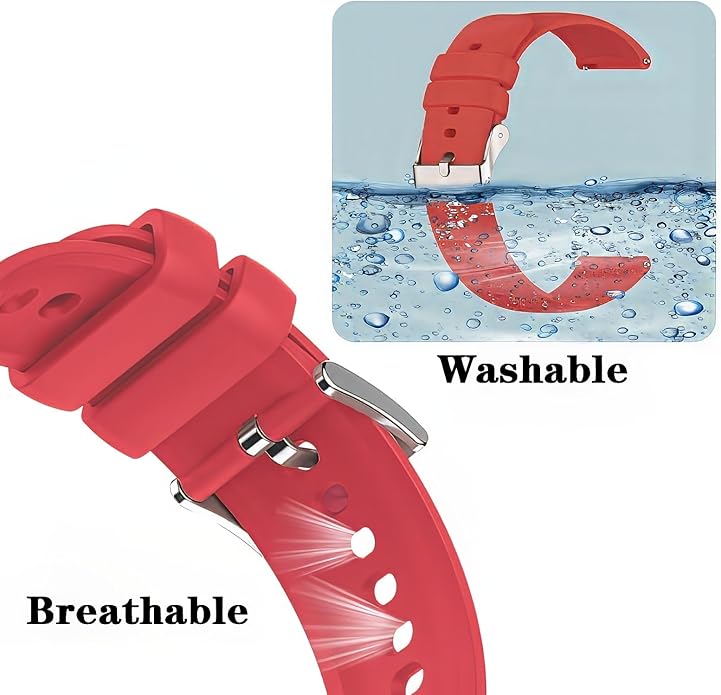 Harikiri 22mm Silicone Bands Compatible with Popglory/Fitpolo/FITVII/Gydom/Woneligo/ENOMIR/TOOBUR/Veryfit/Poounur/RUIMEN,Quick Release Watch Strap for Men Women