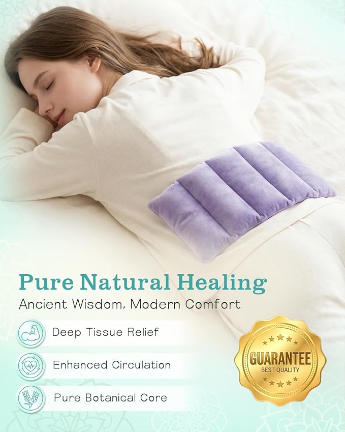 Small Microwave Heating Pad for Neck and Shoulder, Microwavable Versatile Cold/Heated Muscle Ache, Soothing Fatigue Wrap for Back Pain and More, Moist Heat Pad Warm Compress (8x17 inch)