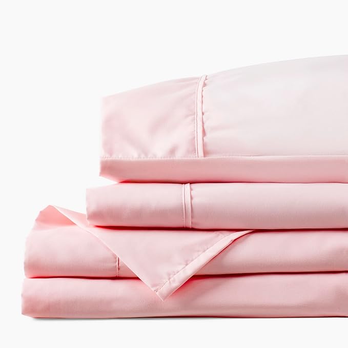 PeachSkinSheets Cooling Bed Sheets for Hot Sleepers - Ultra-Soft Breathable Luxury Microfiber Sheet Set, Moisture-Wicking, Deep Pocket, Oeko-TEX® (Twin Size, Candy Pink)