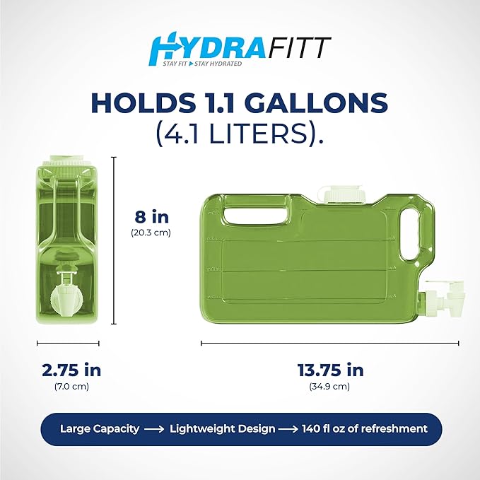 Refrigerator Water Dispenser 1.1 Gallon – Leak-Proof Slim Fridge Water Container with Spigot – BPA-Free Refillable Water Jug (Lime Green)