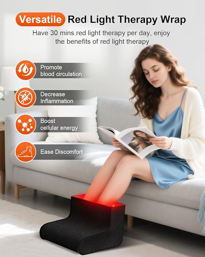 Red Light Therapy for Feet, 48W 320 LED Red & Infrared Light Device with 660nm Redlight & 850nm Infrared Light Wavelengths for Feet Foot Ankle Pain FSA Eligible