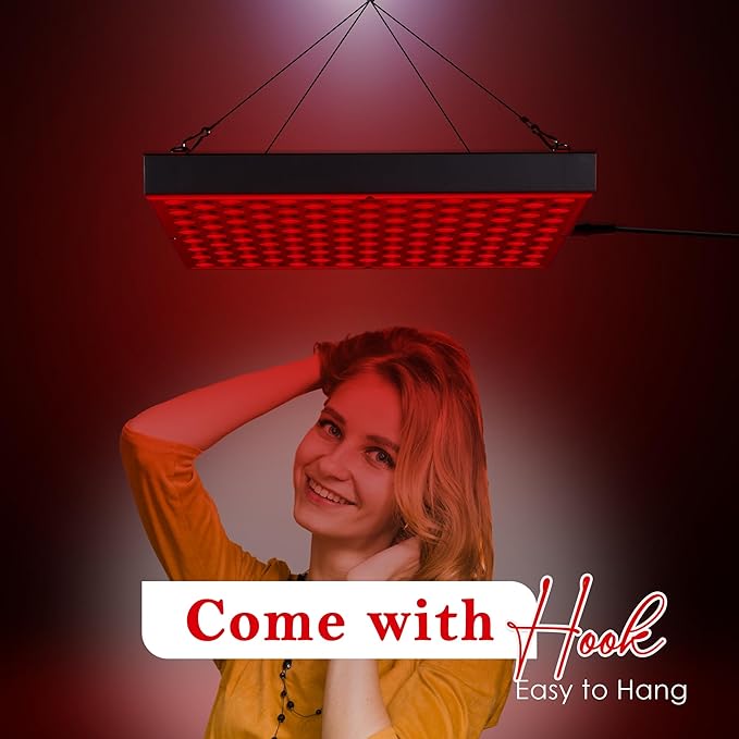 LED Red Light Therapy Panel for Face & Body - 45W Device with Deep 660nm & Near Infrared 850nm & Adjustable Hanger, Skin Care Beauty, Hair Growth, Natural Pain Relief for Muscle & Joints
