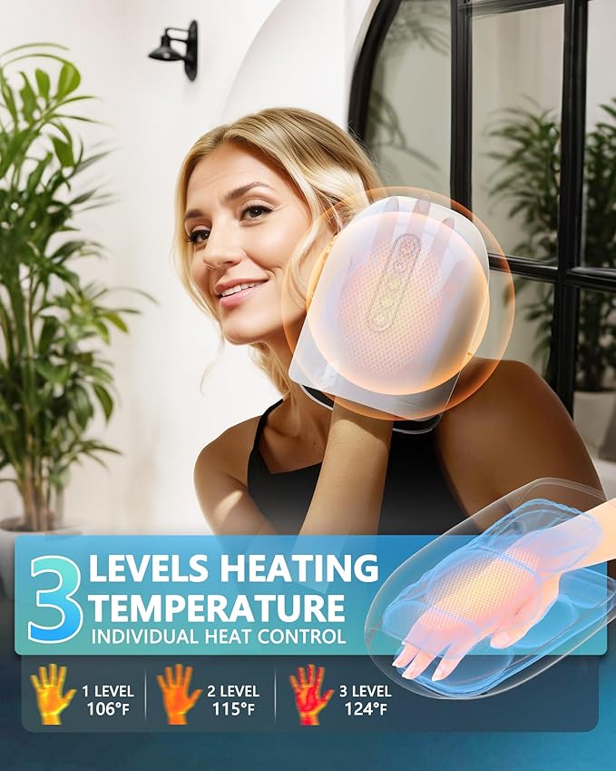 HANMAX Cordless Hand Massager with Heat and Compression – for Arthritis & Carpal Tunnel, Mothers Day Gifts for Women/Men, FSA-HSA Eligible