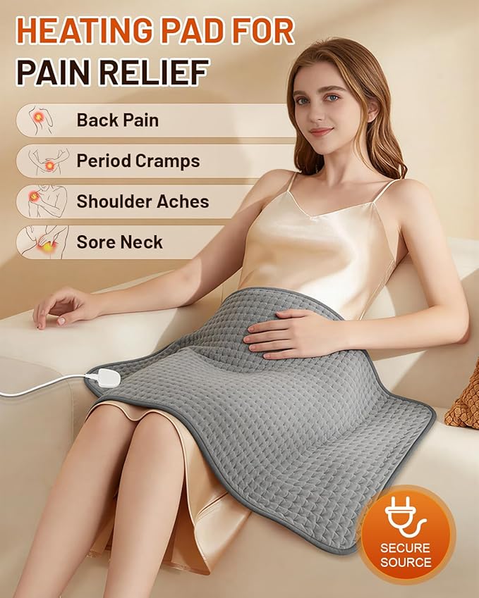Heating Pad for Back 33"x17", Electric Heating Pads Large for Period Cramps Relief and Shoulder Pain, 9 Heat Settings, Machine Washable, Auto Shut Off, Birthday & Christmas Gifts for Women, Mom