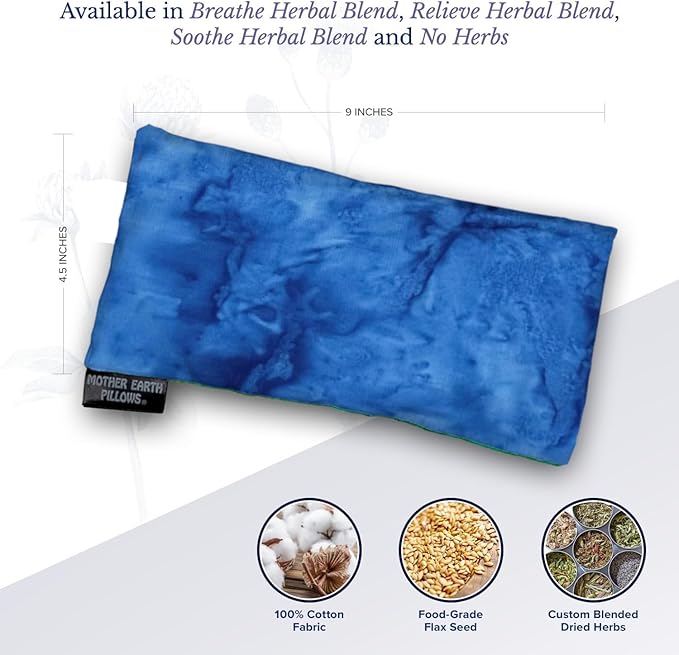 Mother Earth Pillows Therapeutic Eye Pillow (Blue Print - Soothe Herbal Blend)