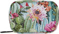 Watercolor Cactus Flower Pill Box 7 Day Pill Case Travel Pill Organizer Bag with Zipper Portable Weekly Case Compact Size for Vitamin Supplement Holder