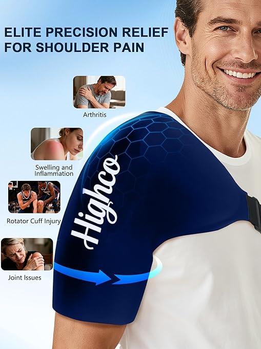 Shoulder Ice Pack Wrap for Rotator Cuff and Arm,Reusable Compression Cold Brace for Pain Relief & Muscle Relaxation,Tendonitis,Swelling,Discomfort After Surgery,Hot &Cold Therapy Ice Pack for Shoulder (XLarge-Navy blue)