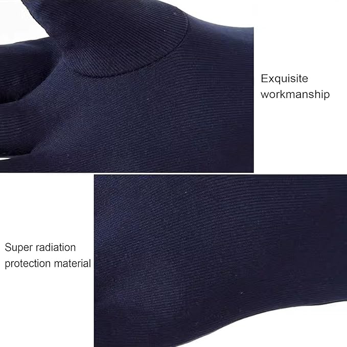 X-ray Protective Gloves, Radiation Safety Lead Gloves, Hand X-ray Shield Gloves, Used for MRI CT Protection (Color : Navy Blue, Size : 0.5mmpb)