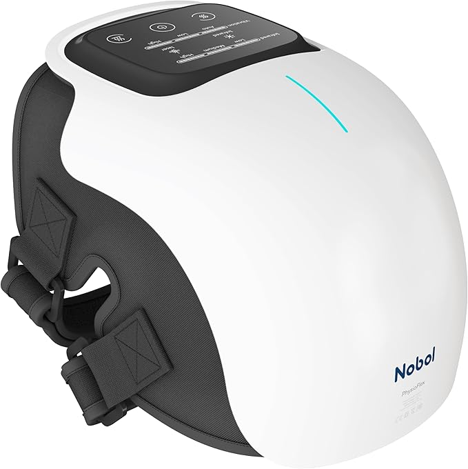 Nobol PhysioFlex Portable Warm Up & Recovery Knee Massager – Cordless Red & Infrared Light, Heat & Vibration Therapy to Restore Comfort, Rebuild Strength & Keep You Moving
