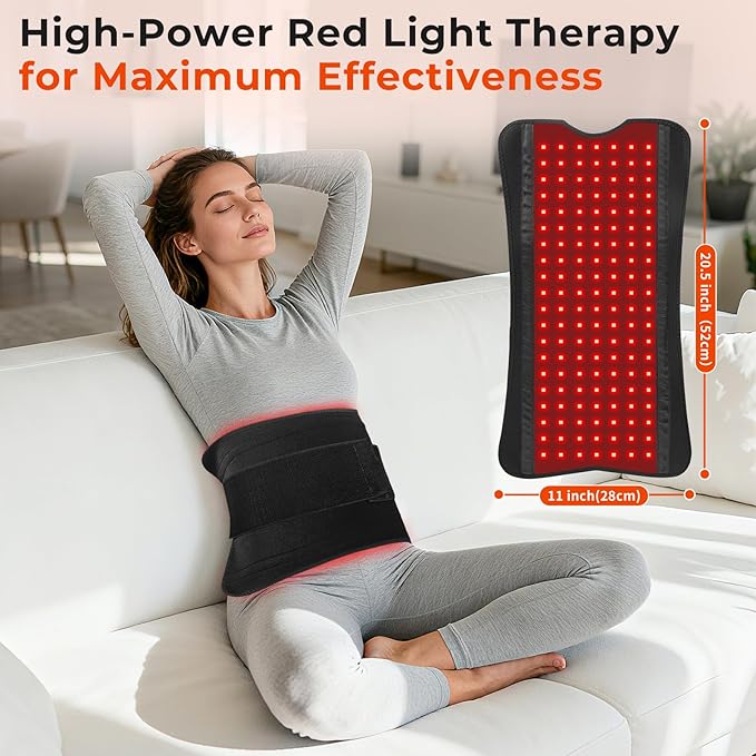 Red Light Therapy Mat for Body, 20.5''x 11'' Red Light Therapy Pad with Controller, 140pcs 2 in 1 LEDs (660nm & 850nm), Adjustable Timer & Intensity