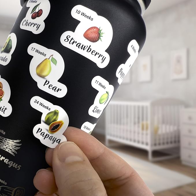 Pregnancy Water Bottle Tracker - 32 Ounce Stainless Steel - Includes Weekly Pregnancy Tracker Stickers (Coral Crush)