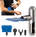 Pro-Tec Athletics Force Mini 2.0 Massage Gun w/FlexEdge® Attachment + 3 More (4 Total), Handheld Vibrating Soft Tissue Mobilizer, Percussion Muscle Scraper, Whole Body Muscle Relaxation, 5 Speeds