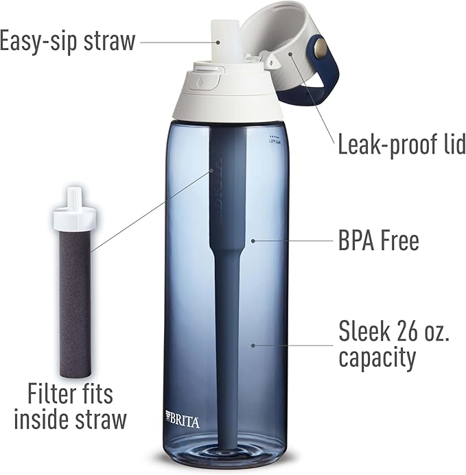 BRITA 36386 Premium Water Filter Bottles, 26oz, Night Sky (Pack of 6)