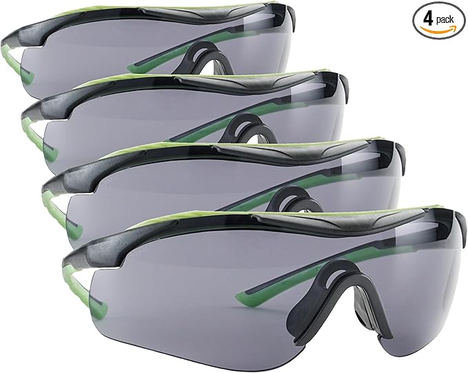 3M Safety Eyewear Sports Inspired Design, Gray Lens, Anti-Fog (Pack of 4)