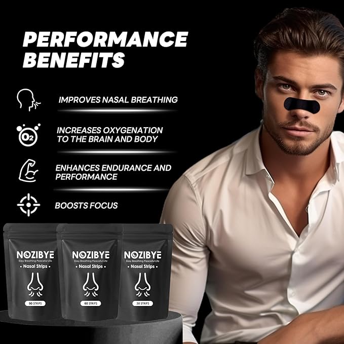 Nose Strips for Breathing | Anti Snore & Better Sleep (60 Count, Black) - Nasal Strips for Breathing, Stop Snoring, Clear Airways