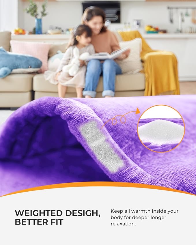 CooCoCo Back Heating Pads for Women Grandma, FSA Eligible Heat Pad for Back Pain Relief, Cute Heat Pad with 6 Heat Levels, HSA Store Approved Items, ETL Certified, Purple