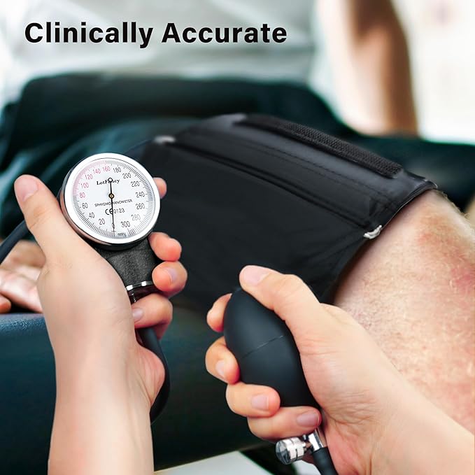 LotFancy XXL Blood Pressure Cuff Manual Adult, Professional Thigh BP Cuff 16"-26", Extra Large Adult Size Sphygmomanometer with Carrying Case and Zero Calibration for Home Use, Nursing Student, Doctor