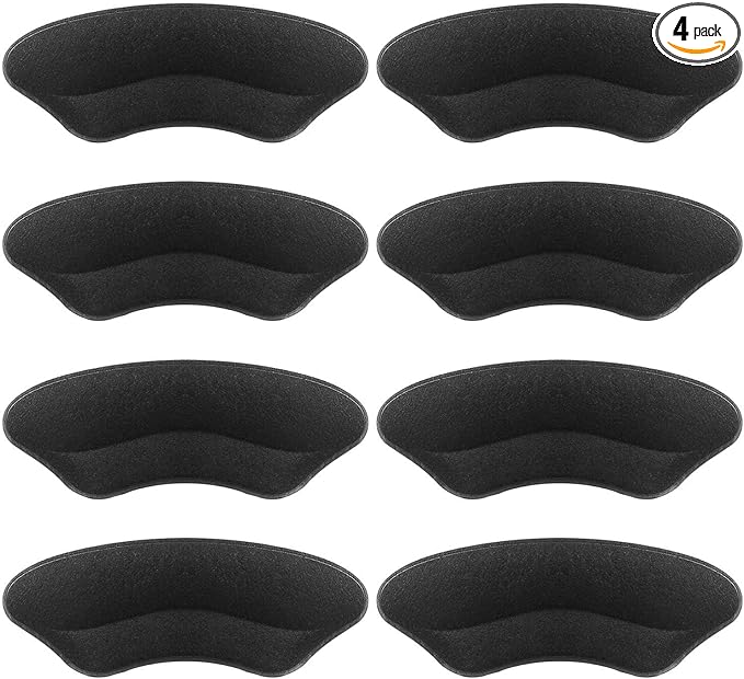 Premium Heel Pads Inserts Grips Liner for Men Women,Back of Heel Protectors Cushions Prevent Too Big Shoe from Slipping,Blisters,Filler for Loose Shoe Fit (Black 4Pairs)