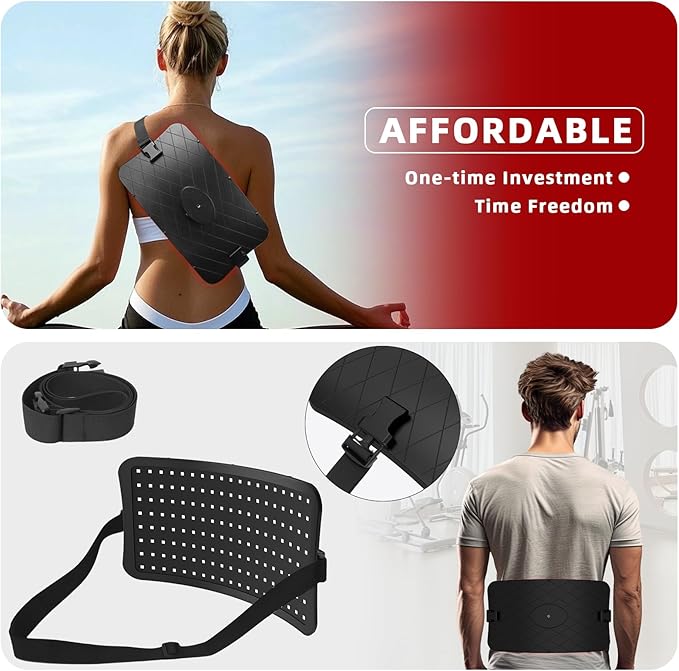Red Light Therapy Device – 660nm Red & 850nm Infrared LED Lamp for Face & Body, Versatile Design with Stand, Legs & Strap, Well-Made and Easy to Use (Black)