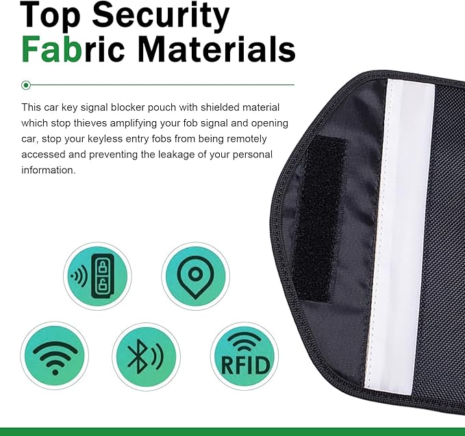 2 PCS Phone Faraday Bags, RFID Signal Blocking Pouch, Anti-Tracking Anti-Theft Car Key Privacy Protection Case, Universal for Most Cars