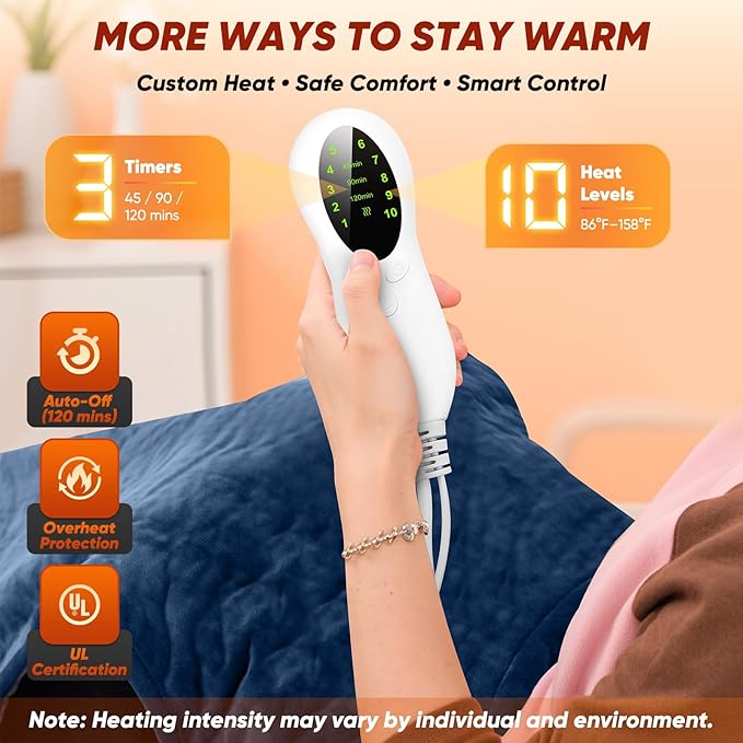 Heating Pad for Back Neck & Shoulders, 2.7lb Weighted Electric Graphene-Infused Heat Pad for Pain Relief, Wearable Full Body Large 24"x35" Fast Heating, ETL Certified, Gifts for Women, Men, Mom, Dad