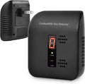 Plug-in Natural Gas Leak Detector for Home - Sensitive Alarm for Methane, Propane, Butane & LPG in Kitchen, RV Black