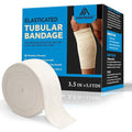 Latex-Free Elasticated Tubular Support Bandage with Stockinette Fabric, Breathable Tubular Compression Sleeve for Joint & Tissue Support on Arms, Knees, Legs (3.5" x 5.5 Yards) Size E