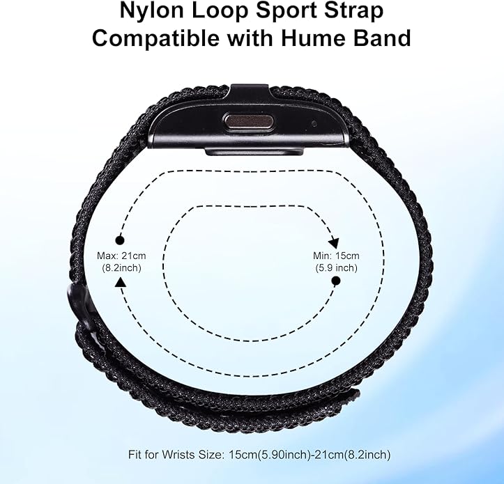 Nylon Loop Sport Replacement Strap Compatible with Hume Band,Adjustable Soft Bands for Women Men,Breathable Wristband for Fitness Tracker