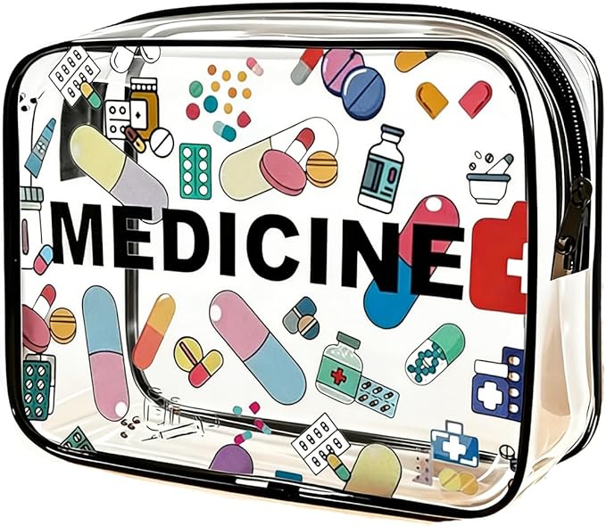 ZAHSY Pill Pouches for Medicine Bag for Traveling Accessories for Women Small Clear Cosmetic Pouch Zipper Makeup Organizer Bag Pill Storage Medical Pouch for Christmas Birthday Gifts for Daughter