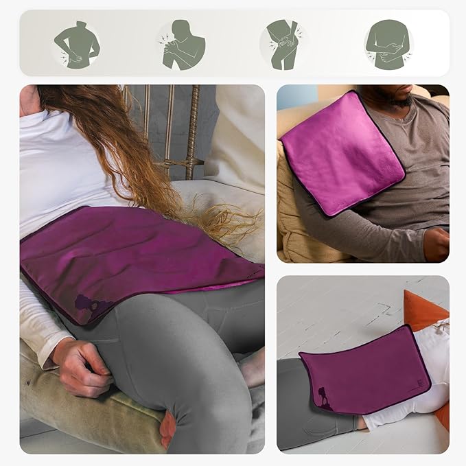 Large Ice Packs for Injuries Reusable - Soft Gel Hot and Cold Packs for Injuries, Hip, Shoulder, Back Pain Relief - 12" x 15" - Purple