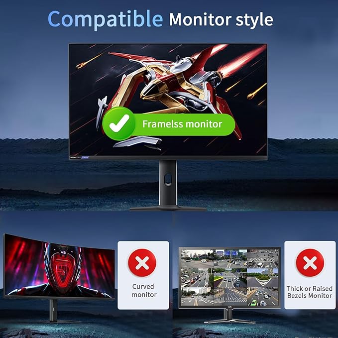 [2 Pack] 24 Inch Hanging Magnetic Computer Privacy Screen for 16:9 Widescreen Monitor, Eye Protection Anti Glare Blue Light Filter, Removable Reusable 24in Anti Spy Security Protector Film
