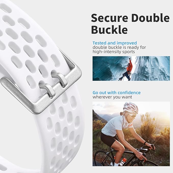 Replacement Bands Compatible with Fitbit Charge 5/ Charge 6 for Women Men, Soft Breathable Sport Bracelet Adjustable Waterproof Wristbands for Fitbit Charge 5/ Charge 6 Advanced Fitness Tracker, White