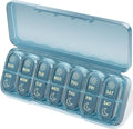 Betife AM PM Pill Organizer 7 Day, Weekly Pill Organizer 2 Times a Day, Daily Pill Box AM PM, Portable Travel Medicine Case, Day Night Pill Container for Medication, Vitamin or Supplement（Ocean Blue）