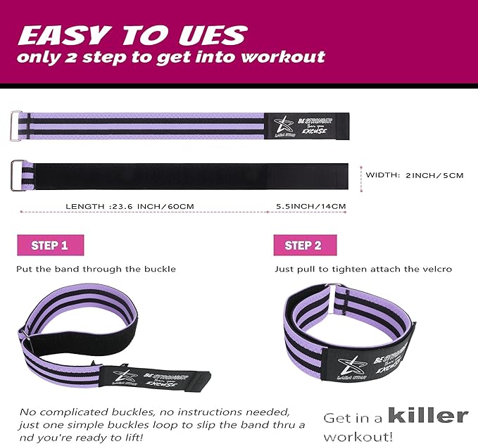 BFR Occlusion Bands for Women Glutes,Blood Flow Restriction Bands for Legs, Butt & Hip Building, Workouts, Best Fabric Resistance Bands for Squat Butt & Thigh