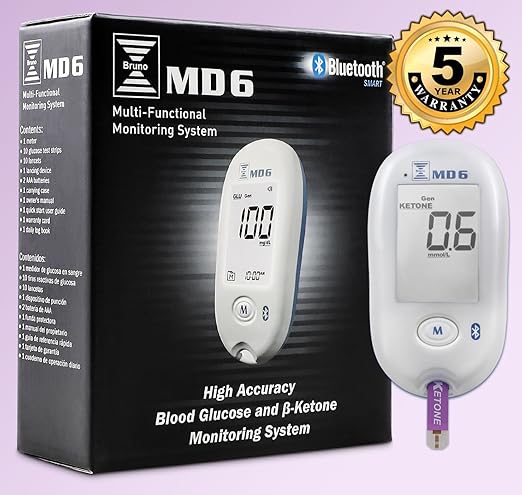 Blood Ketone & Glucose Monitoring System | Track Your Ketones & Ketogenic Diet Progress | Ketosis Test Kit with Lancing Device, 10 Keto Strips + 50 Lancets